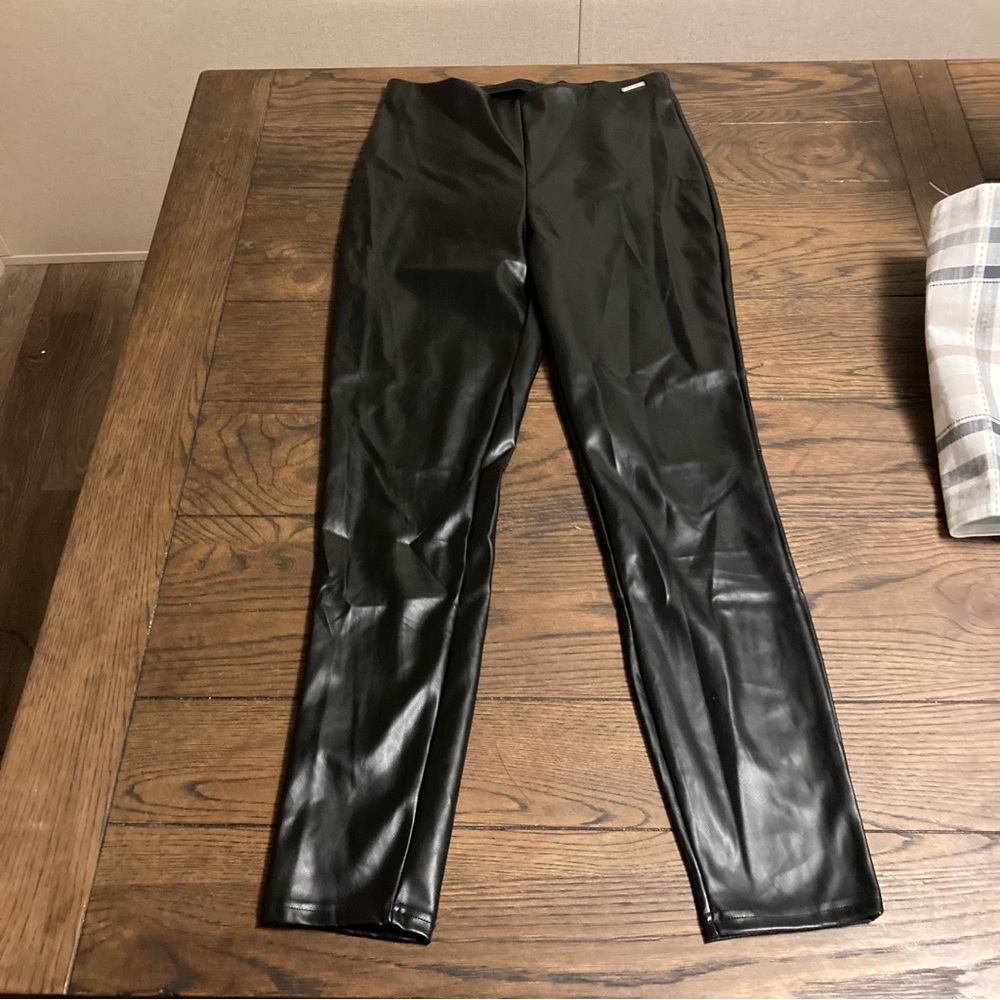 Fabletics faux leather black leggings size large